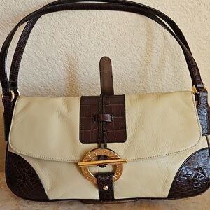 LAUREN  Ralph Lauren Vintage Leather Crocco Detail Shoulder Bag